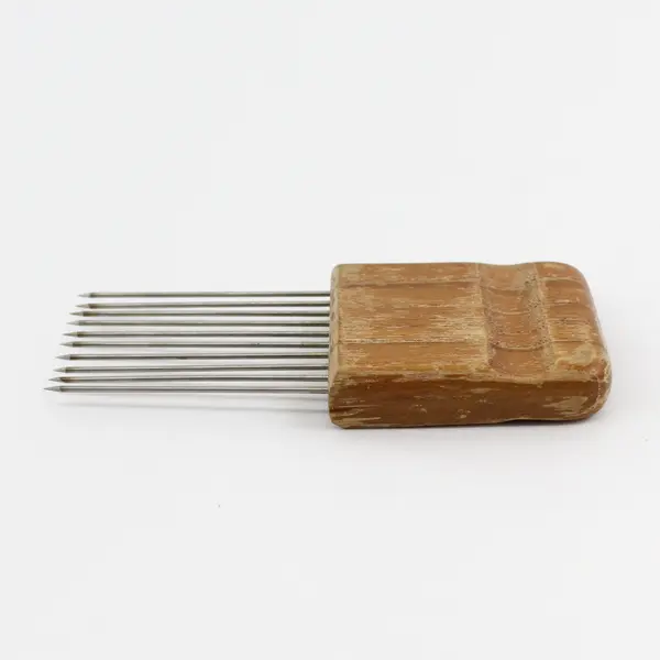 Vintage Onion/Potato Holder Metal Tines with Wood Handle - 5" Long