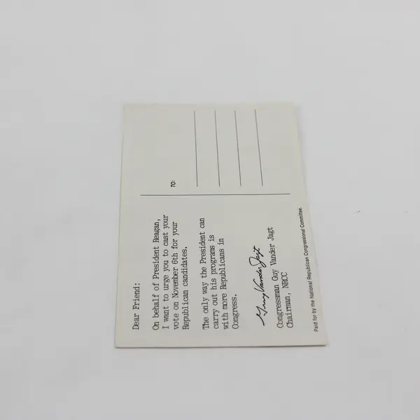 Ronald Reagan Portrait Postcard National Republican Congressional Committee