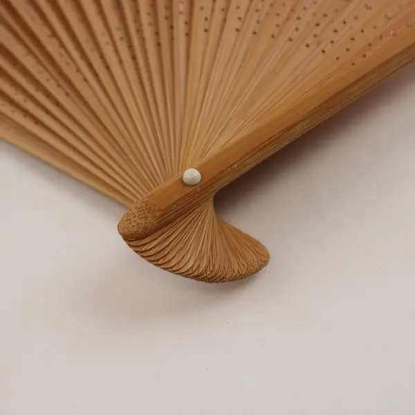 Unbranded Japanese-Style Bamboo and Paper Folding Fan w/Nature Design
