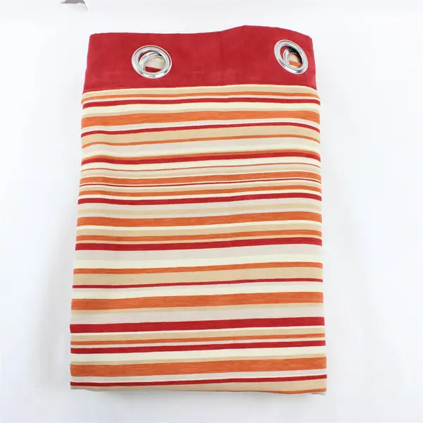 Lot Of 4 Unbranded Orange/Red Stripe Grommet Blackout Curtain Panels 53.5" x 85"