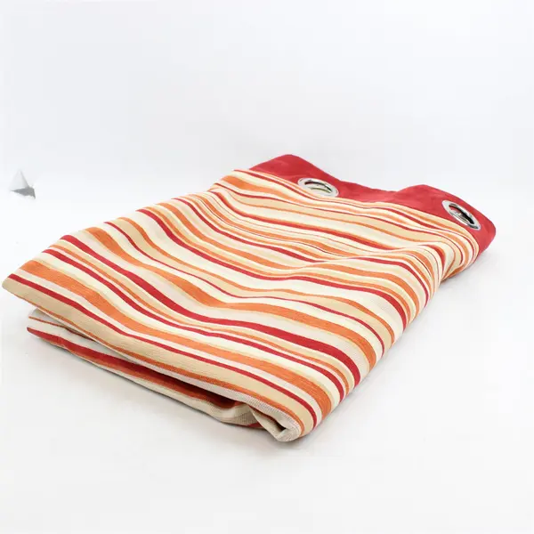 Lot Of 4 Unbranded Orange/Red Stripe Grommet Blackout Curtain Panels 53.5" x 85"
