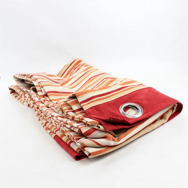 Lot Of 4 Unbranded Orange/Red Stripe Grommet Blackout Curtain Panels 53.5" x 85"