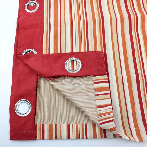 Lot Of 4 Unbranded Orange/Red Stripe Grommet Blackout Curtain Panels 53.5" x 85"