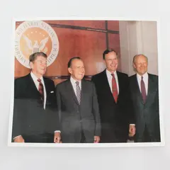 Four Presidents Reagan Nixon H.W. Bush Ford 8X10 Photo 1990 Nixon Library 