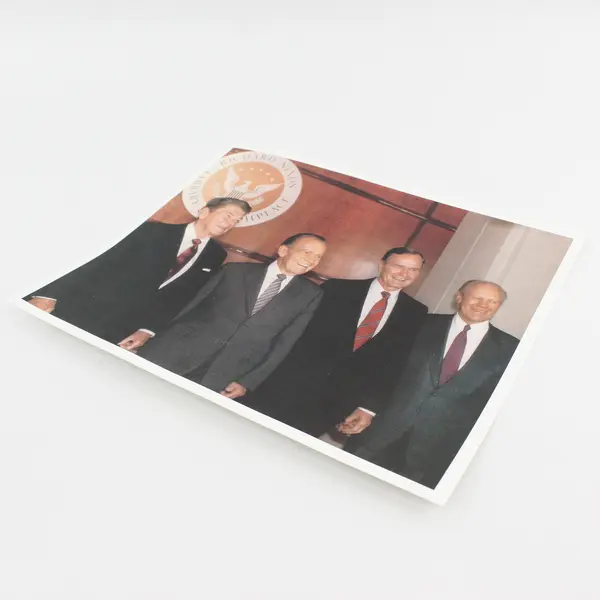 Four Presidents Reagan Nixon H.W. Bush Ford 8X10 Photo 1990 Nixon Library 