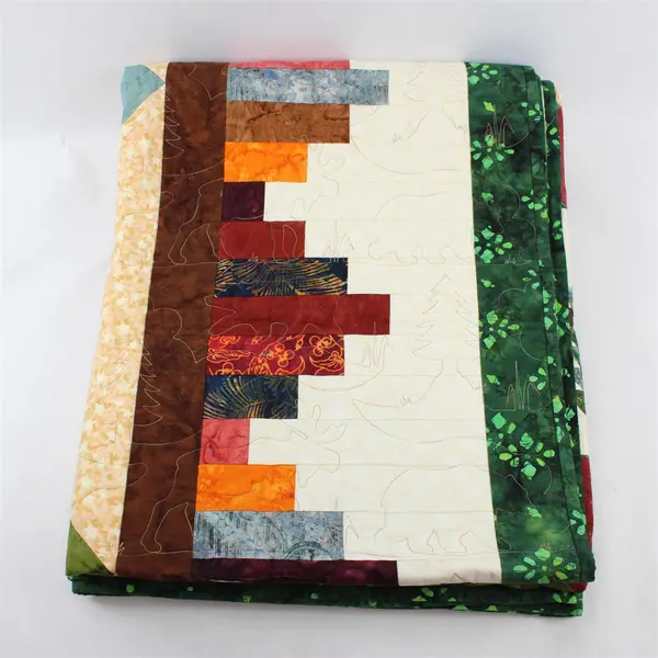 Handmade Multicolor Northern Colors Quilt Associated Oregon Loggers 108" x 84"