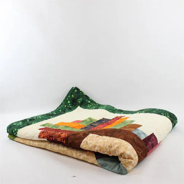 Handmade Multicolor Northern Colors Quilt Associated Oregon Loggers 108" x 84"