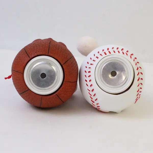 Lot of 2 Roman Inc. Light-Up Basketball & Baseball Santa Ornaments - nonworking