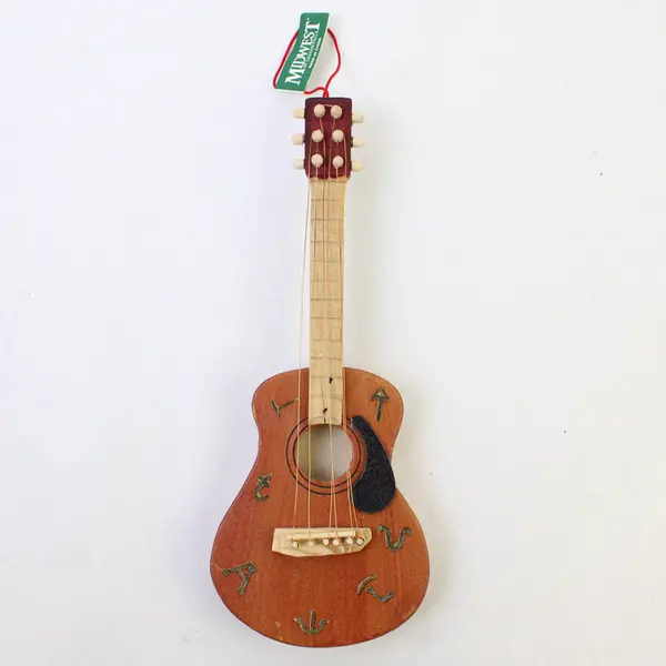 Midwest of Cannon Falls Wooden Guitar Ornament 8in Music Collectible New