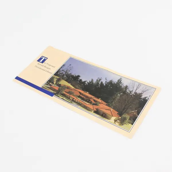 Vintage Proposed Ronald Reagan Presidential Library Design Card