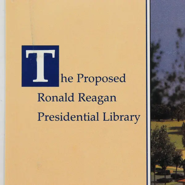 Vintage Proposed Ronald Reagan Presidential Library Design Card
