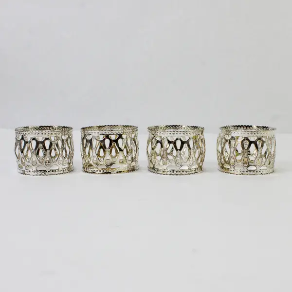 Silver-Plated Napkin Rings Set of 4 Boxed - Classic Tableware