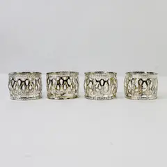 Silver-Plated Napkin Rings Set of 4 Boxed - Classic Tableware