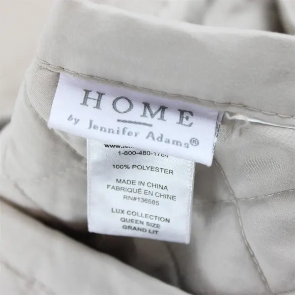 Home By Jennifer Adams Light Gray Bedspread Quilt Lux Collection Queen Size