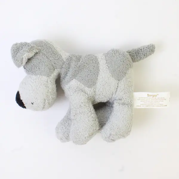 Russ Berrie & Co. Luv Pets Biscuit Gray Puppy Dog Bean Bag Plush Animal 5” 