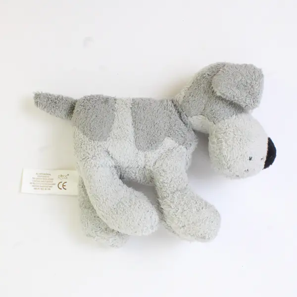 Russ Berrie & Co. Luv Pets Biscuit Gray Puppy Dog Bean Bag Plush Animal 5” 