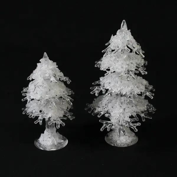 Set Of 2 Dept 56 Icy Trees 4 And 5.5"