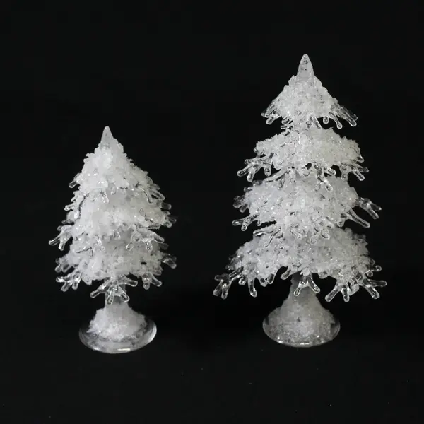 Set Of 2 Dept 56 Icy Trees 4 And 5.5"