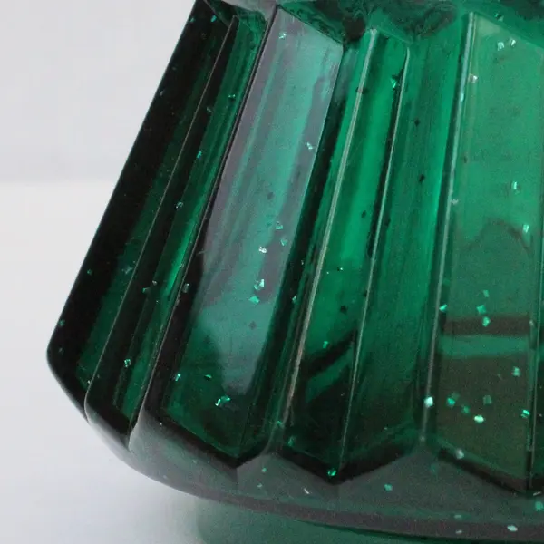 Lot of 3 Vintage Green Plastic Glitter Christmas Tree Jars 8.75in