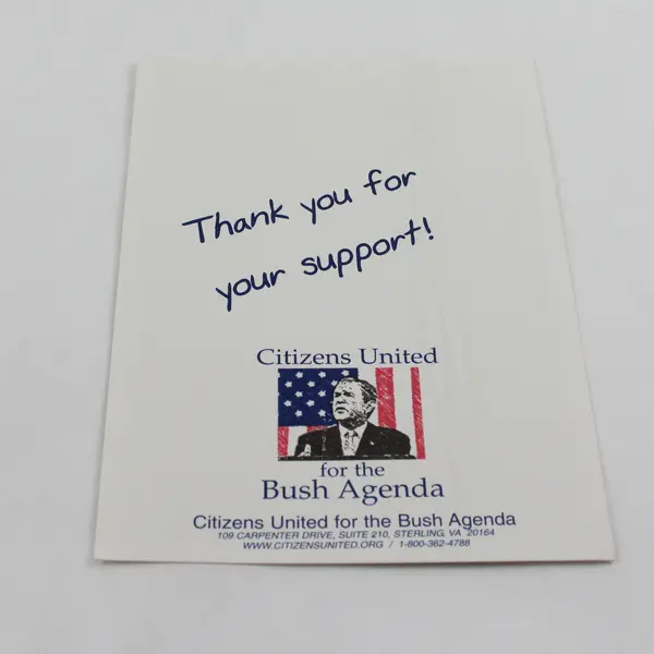 George W. Bush Color 5X7 Portrait Photo Citizens United For The Bush Agenda