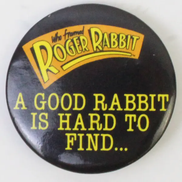 Lot of 2 Who Framed Roger Rabbit & Jessica Rabbit Movie Lines Button Pins