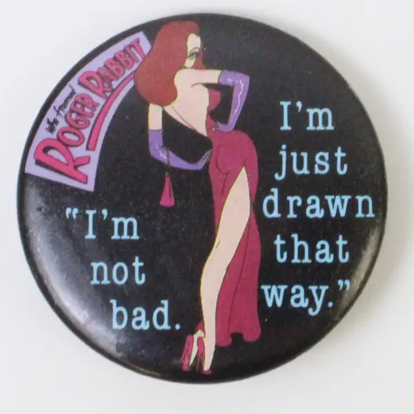 Lot of 2 Who Framed Roger Rabbit & Jessica Rabbit Movie Lines Button Pins