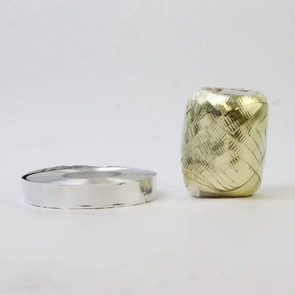 Lot of 2 Gold & Silver Shiny Ribbon Spools for Craft Gift Wrapping