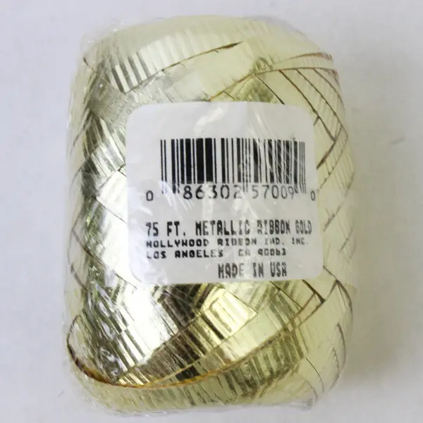 Lot of 2 Gold & Silver Shiny Ribbon Spools for Craft Gift Wrapping