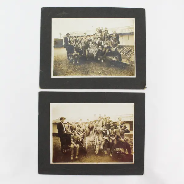 Set Of 2 Occupational Men Group Mounted Photos 1920s Harry Stratton AZ WA MO