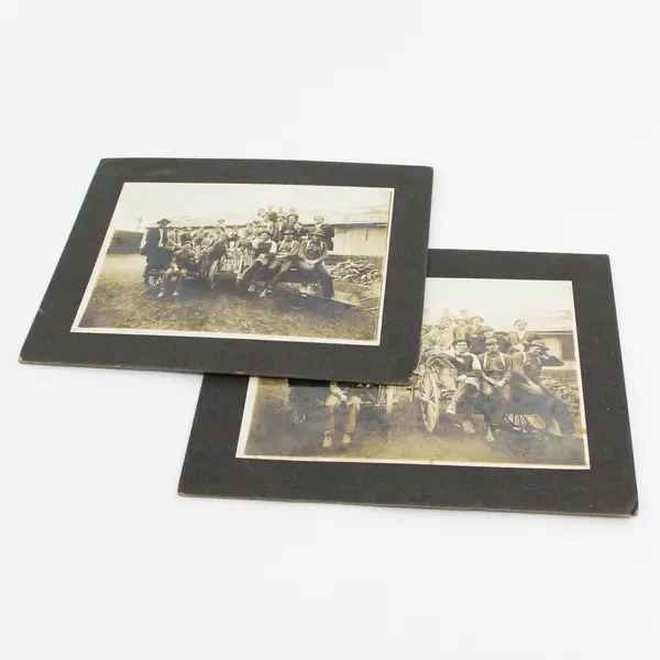 Set Of 2 Occupational Men Group Mounted Photos 1920s Harry Stratton AZ WA MO