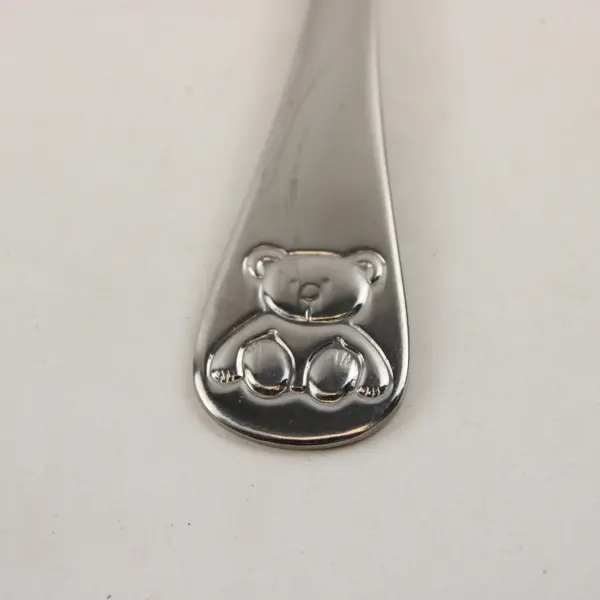 Viners Unknown Pattern Stainless Youth Fork Engraved Teddy Bear 6.5" Rare Item