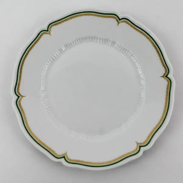 5 Vintage Haviland Limoges France Centelle Bread Plates 6.5" Green Gold Trim
