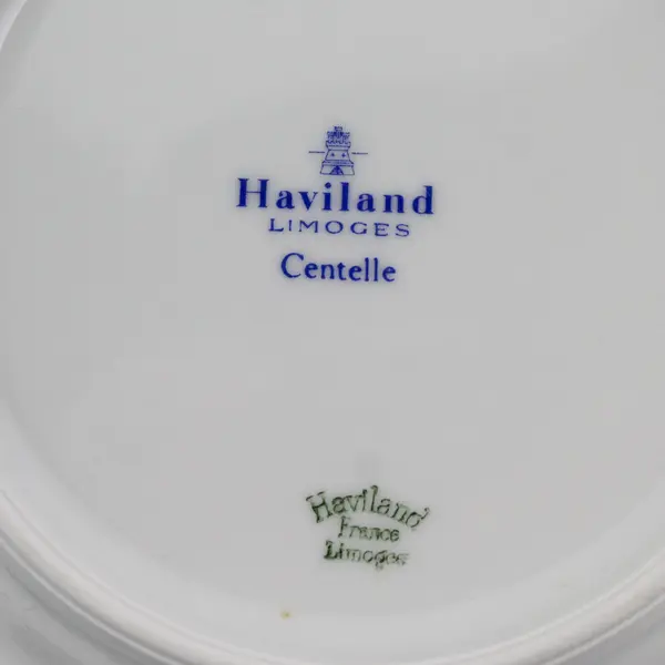 5 Vintage Haviland Limoges France Centelle Bread Plates 6.5" Green Gold Trim