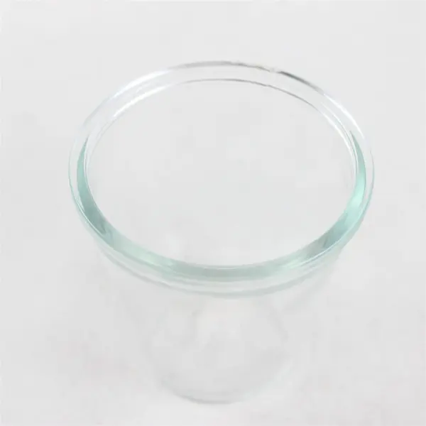 Lot of 2 Clear Glass Yogurt Dessert Cups 4.5in Small Serving