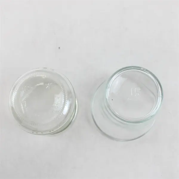 Lot of 2 Clear Glass Yogurt Dessert Cups 4.5in Small Serving