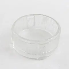 Vintage Art Deco Ribbed Floral Glass Vanity Powder Jar Trinket Dish NO LID