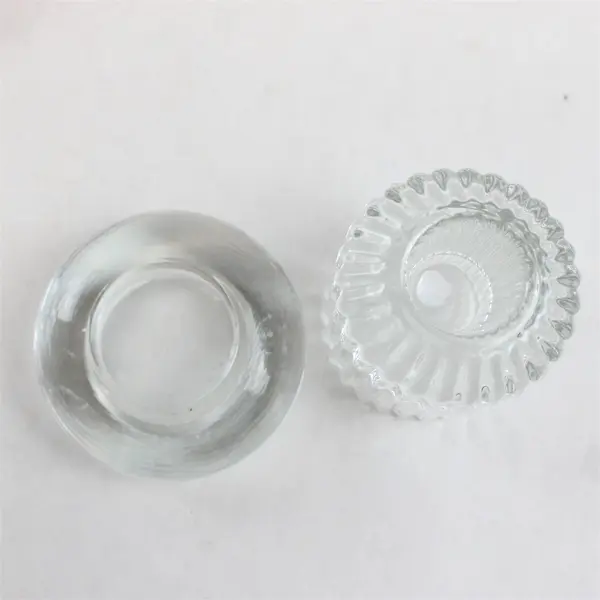 Lot of 2 Heavy Glass Candle Holders Tealight & Reversible Taper/Votive