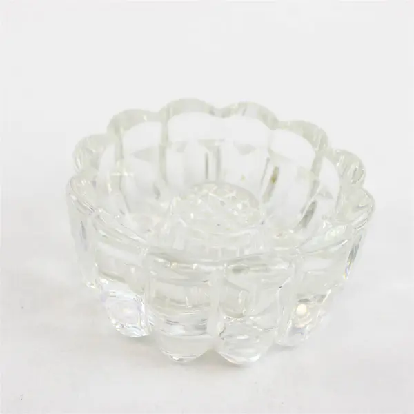 Princess House 3-Way Ribbed Scalloped Glass Candle Holder Collectible