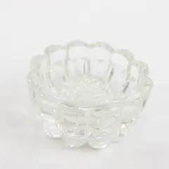 Princess House 3-Way Ribbed Scalloped Glass Candle Holder Collectible