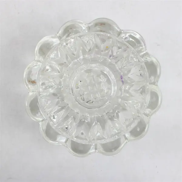 Princess House 3-Way Ribbed Scalloped Glass Candle Holder Collectible