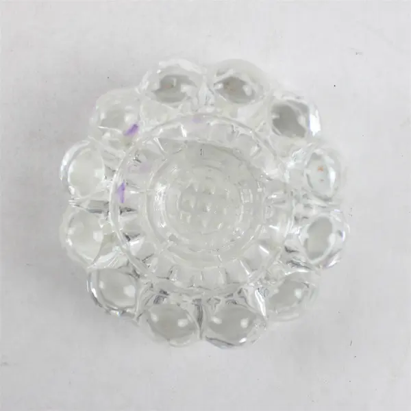 Princess House 3-Way Ribbed Scalloped Glass Candle Holder Collectible