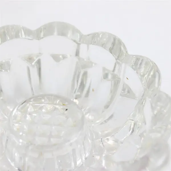 Princess House 3-Way Ribbed Scalloped Glass Candle Holder Collectible