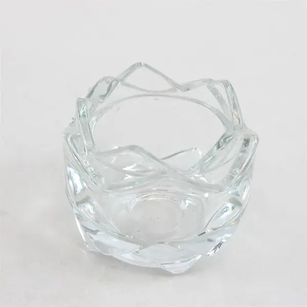 Vintage Indiana Glass Lotus Stackable Votive Candle Holder Clear