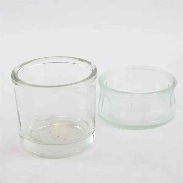 Lot of 2 Clear Glass Votive Candle Holders Tea Light Holders