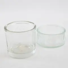 Lot of 2 Clear Glass Votive Candle Holders Tea Light Holders