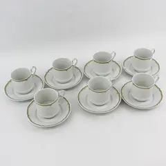 Set of 7 Vintage Haviland Limoges Centelle Porcelain Coffee Cups & Saucers
