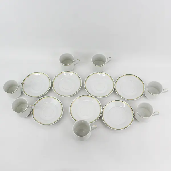 Set of 7 Vintage Haviland Limoges Centelle Porcelain Coffee Cups & Saucers