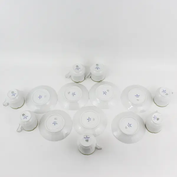 Set of 7 Vintage Haviland Limoges Centelle Porcelain Coffee Cups & Saucers