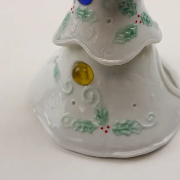 White Ceramic Christmas Tree Votive Candle Holder 7.5in Holiday New