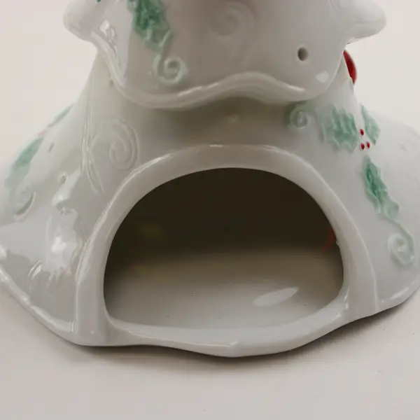 White Ceramic Christmas Tree Votive Candle Holder 7.5in Holiday New